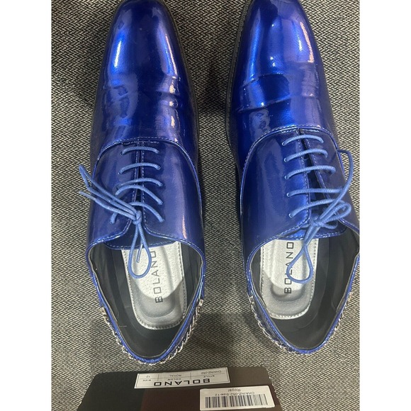 Bolano Chainz Men’s Oxford Style Dress Shoes Royal Blue Lace Up Size 12 - Picture 4 of 13